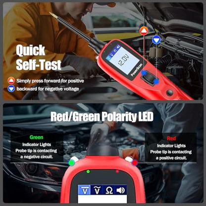 Autel PowerScan PS100 Power Circuit Probe Scan Tool Automotive Circuit Tester, Read AC DC Resistance 12-24V Electrical Short/Open Circuit Finder, Relay Tester with 20ft Extension Cable