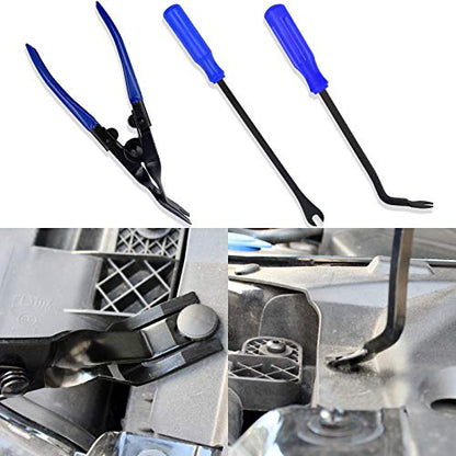 Trim Removal Tool Kit, 200PCS AutoTrim Removal Set, Plastic Panel Fastener Removal Tool, Car Trim Removal Kit for Car/Trim/Panel/Door/Audio/Auto Clip Pliers/Terminal Removal Tool Kit (Blue) - color: Blue -200PCS