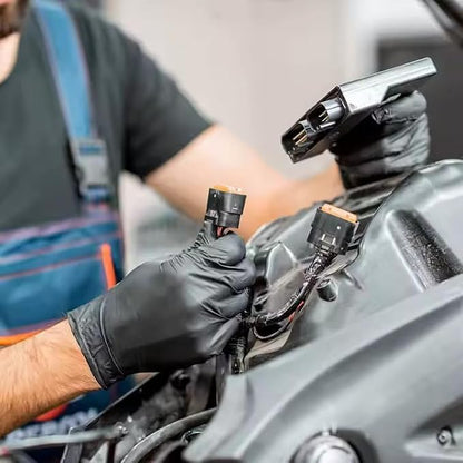 Heavy Duty 6 Mil Black Nitrile work Gloves, Disposable Latex&Powder Free, Textured,Mechanic, Painting,Garden,Tattoo