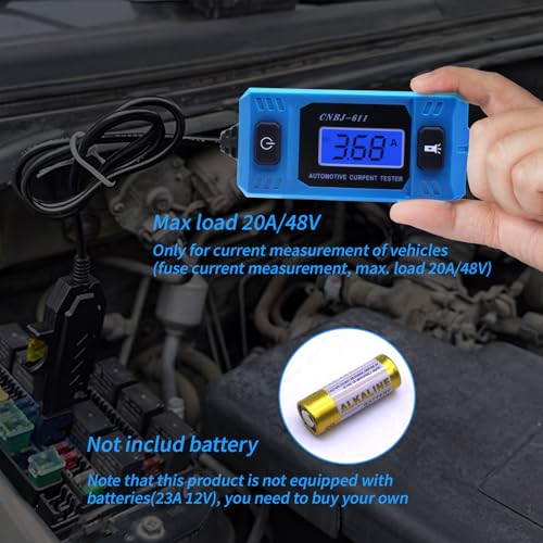 Circuit Fault Tester Car Fuse Tester Automotive Current Tester 20A 48V Automotive Test Tool Blade Checker Car Relay Fuse Checker for Current Circuit Testing (Not Include Battery)