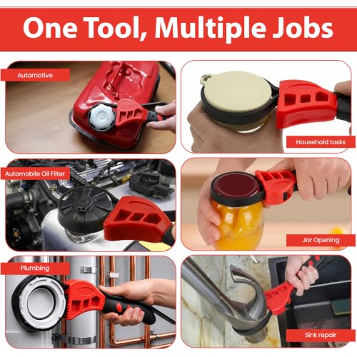 2-Pack Adjustable Rubber Strap Wrench Set – 6" & 8" Multi-Purpose Belt Wrench for Plumbing, Oil Filter Removal, Jar Opening – Non-Slip Strong Grip, Ideal for Weak Hands & Tight Spaces