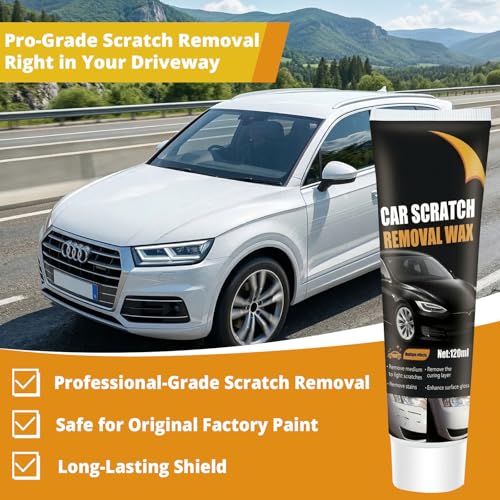 Car Scratch Remover, Professional Scratch Repair Wax & Swirl Remover for Vehicles, Ultimate Paint Restorer & Clear Coat Safe Polishing Compound Kit, Easy to Use for All Paint Colors, 2 Pcs