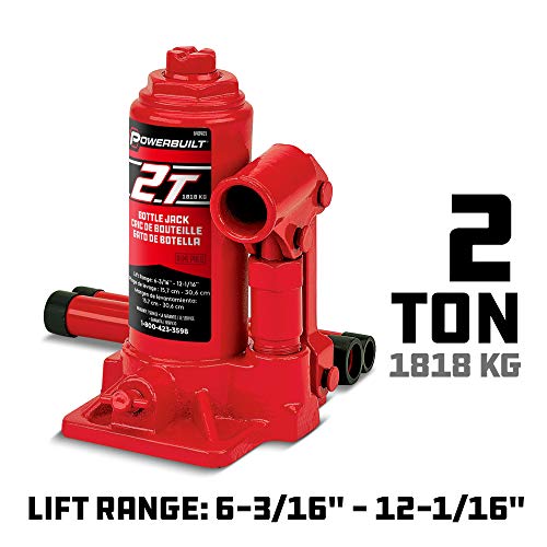 Alltrade Powerbuilt Heavy Duty 2-Ton Bottle Jack, 4000-Pound Capacity Hydraulic Car Lift, Vehicles, Trucks, Red 640405 - size: 2 Ton
