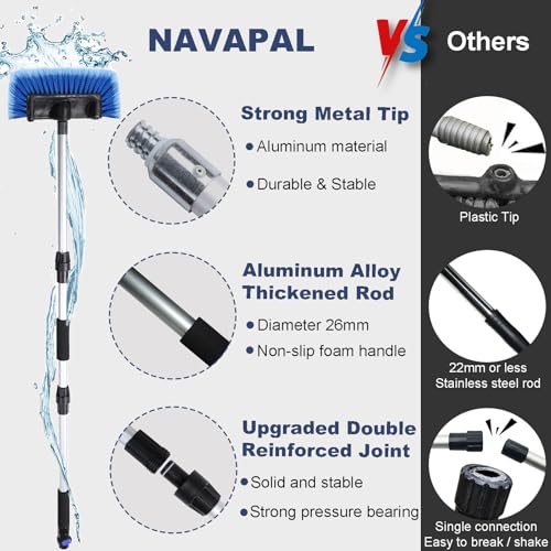 Car Wash Brush with Long Handle for Car Truck Boat RV SUV Washing (Blue, 54") - color: Blue, size: 54"