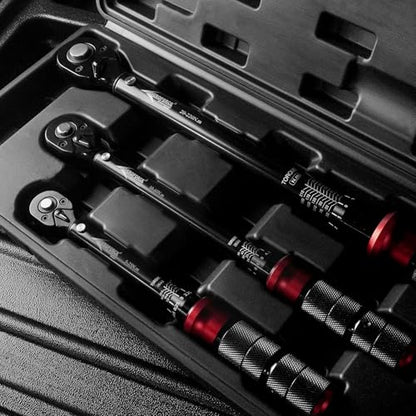 AEROFORCE 1/4 & 3/8 & 1/2-inch Drive Click Torque Wrench, 3Pcs Torque Wrench Set 4-20Ft.lb, 5-45Ft.lb, 15-165Ft.lb 72-Tooth Dual Scale for Bike, Moto, Car Repair - size: 1/4" & 3/8" & 1/2" (3-Piece), style: 4 - 20 lb-ft & 5 - 45 lb-ft & 15 - 165 lb-ft