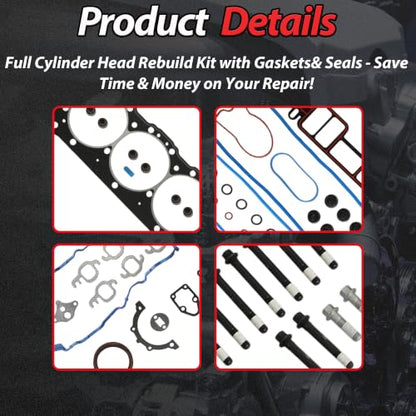 LU3 4.3L OHV Full Gasket Set with Head Bolts For Chevy/GMC 2007-2014 | Fit For Chevy Express Silverado 1500 Silverado 1500 Classic GMC Savana 1500 Sierra 1500 Sierra 1500 Classic - color: For GM 4.3L 2007-2014