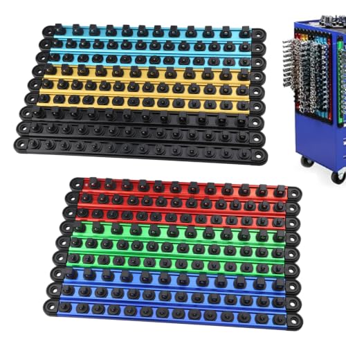 Socket Organizer Set - Socket Rail & Socket Holder with Ratchet Organizer - 240 Clips Total (84 for 1/4", 84 for 3/8", 72 for 1/2") - Socket Organizer for Tool Box Drawer. - size: 18 PCS