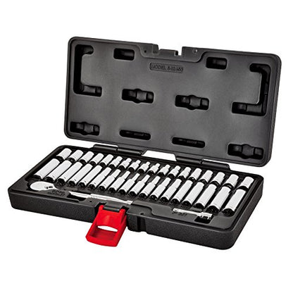 Powerbuilt 642450 38 Piece 1/4-inch Drive Mechanics Tool Set - with SAE and Metric Socket Set, 72 Tooth Seal-Head Ratchet, Automotive Tool Kit, including Case - size: 38 Piece