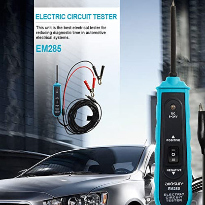allsun Professional Automotive Circuit Tester,Short Circuit Finder with Buzzer Alarm & LED Light, 6-24V Power Detector Probe with Overload Protection, 5m Cable for Car DIY Repair - size: GMEM285