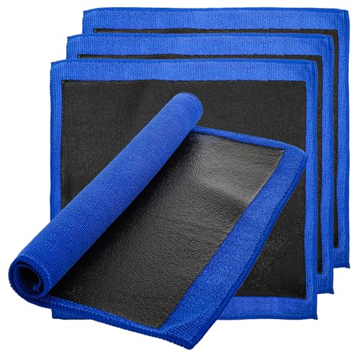 Okllen 4 Pcs Clay Towel Auto Detailing for Cars, Premium Microfiber Clay Bar Towel 12 x 12 Inch (30.5x30.5cm), Blue