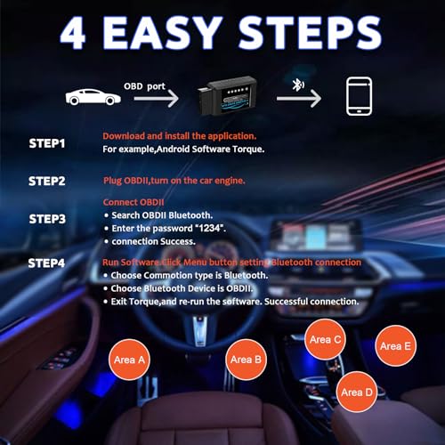 Obd2 Bluetooth ELM327 v1.4 Scanner with PIC18F25K80 Original Chip | ELM327 Car Code Reader Compatible for 1996+ Vehicles,Works with Torque App in Android,Windows and Symbian System(NOT iOS) - style: ELM327 Buletooth