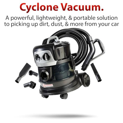 Adam's Polishes Cyclonic Vacuum Cleaner Premium Car Detailing Vacuum for Garage, Shop, Home | Powerful Suction, Lightweight, Portable, Heavy Duty | 4 Attachments Included