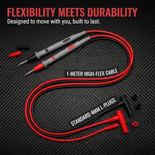 1000V 20A Multimeter Leads, Ultra-Sharp Gold-Plated Probes, Silicone Meter Leads for Fluke, Klein, AstroAI Multimeter and Automotive Testing(40.5in)