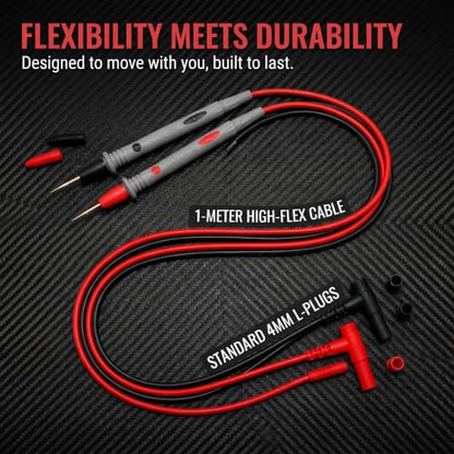 1000V 20A Multimeter Leads, Ultra-Sharp Gold-Plated Probes, Silicone Meter Leads for Fluke, Klein, AstroAI Multimeter and Automotive Testing(40.5in)