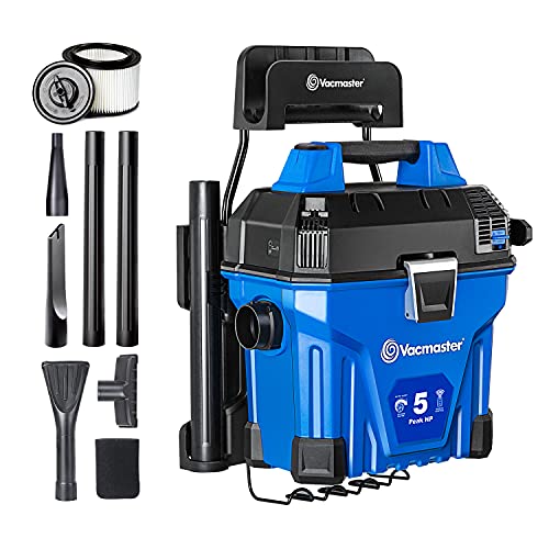 Vacmaster VWMB508 0101 5 Gallon Wall-Mount Wet/Dry Vacuum with Remote Control Operation - color: Blue