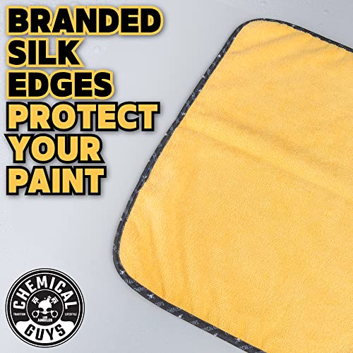 Chemical Guys, Professional Microfiber Towels, 16 x 16 in, Gold, 3 Pack | Ultra-soft, scratch-free towels to buff wax, dry panels and clean glass and interiors, machine washable - color: Yellow, size: 3 Pack