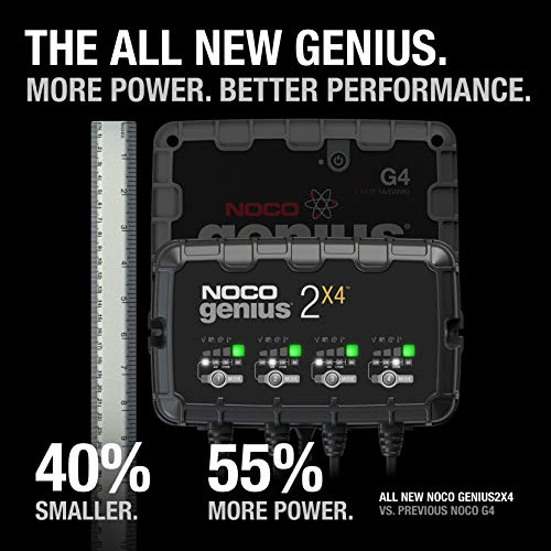 NOCO GENIUS2X4:8A 4-Bank Smart Battery Charger(2A/Bank) -6V/12VAutomatic Maintainer,Trickle Charger & Desulfator Overcharge Protection & Temperature Compensation–for Lead-Acid & Lithium(Pack of 2) - size: 8A (2A per Bank) - Pack of 2