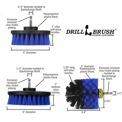 Pool Accessories - Cleaning Supplies - Drill Brush - 5 Piece Spin Brush Pool Cleaning Kit - Pool Supplies - Slide - Deck Brush - Hot Tub - Spa - Pond Liner - Pool Brush - Carpet Cleaner - color: Blue