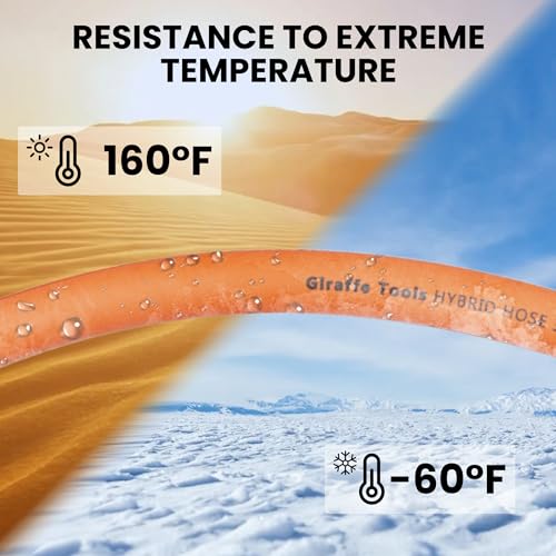 Giraffe Tools Hybrid Air Hose, 3/8 inch x 50 ft, 1/4 in. MNPT Fittings, 300 PSI Heavy Duty, Lightweight Air Compressor Hose - size: 3/8 inch x 50 feet