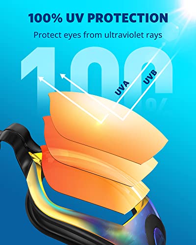 Aegend Swim Goggles, Swimming Goggles No Leaking Full Protect Adult Youth - color: Bright Orange