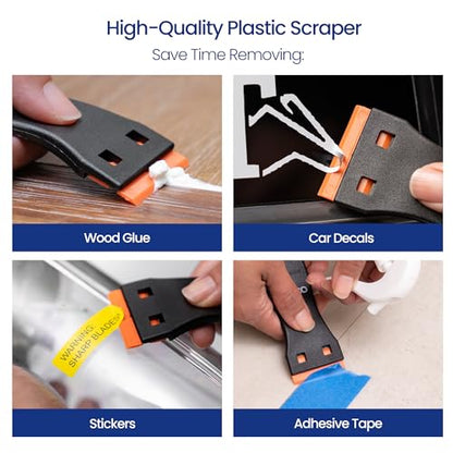 Perco Glue Off Adhesive Sticker Remover 3.3 fl. oz & Scraper with Plastic Razor for Removing Labels (Adhesive Sticker Remover & Scraper w/Plastic Razor) - size: 3.3 Fl Oz (Pack of 1)
