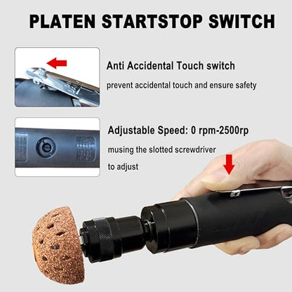 Car Air Tire Repair Polish Patch Tools Set, Include 2500rpm Low Speed Air Tire Buffer Tire Inner Liner Scrapper Patch Roller Tungsten Steel Buffing Wheel Head 40mm 55mm