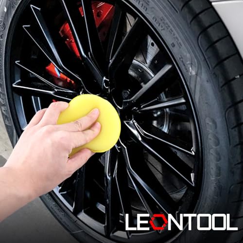 Microfiber Wax Applicator Pads, 16 PCS Car Wax Applicator Pad, Round Foam Applicator Pads, Polishing Sponges Applicator for Car Detail Polishing, Buffing, and Cleaning (5" Blue, 4" Yellow)