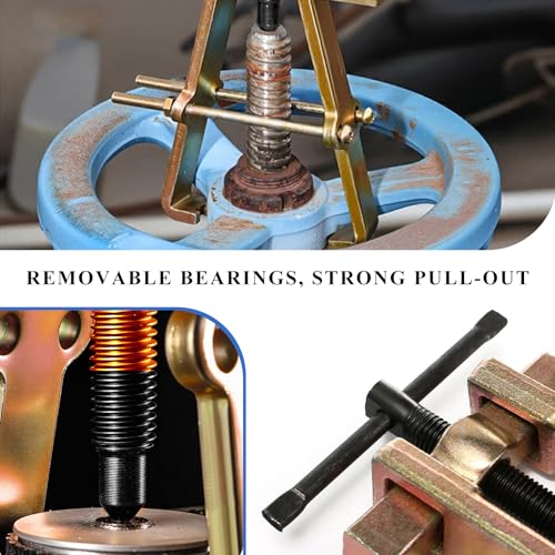 4" 2-Jaw Gear Puller, Adjustable Carbon Steel Flywheel Remover Bearing Gear Puller, Two Claws Separate Lifting Device Pump Removal Tool for Bearings Pulleys Flywheels - color: Black & Yellow