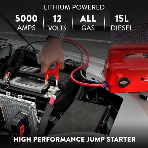 Weego 120: 5000A Self-Use 12V Lithium Car Battery Jump Starter - USA-Engineered Safe Replacement for Jumper Cables - Semi Truck & Car Jumper Starter Portable for All Gas and 15L Diesel Engines (C120) - size: Weego 120