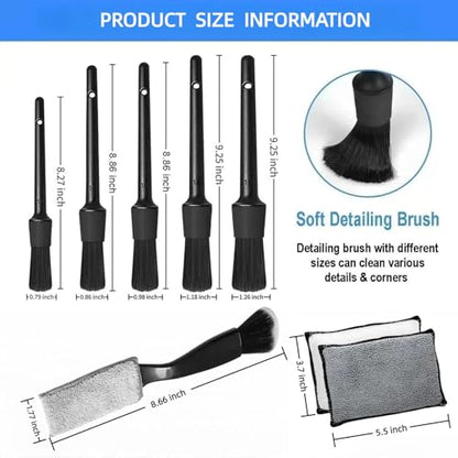 10Pcs Car Detailing Brush Set, Car Detailing Kit,Car Dashboard Cleaning Soft Brush, Suitable for Cleaning Internal Brush Panels, Vents, Leather, and Computers. - color: Black