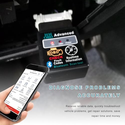 Bluetooth OBD2 Scanner for Car, Professional OBDII Vehicle Diagnostic Tester with Exclusive App, Wireless OBD2 Auto Engine Fault Code Reader Scan Tool for Phone PC