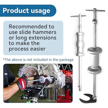 Inner CV Axle Removal Tool with Nut 48mm - Front Wheel Drive Axle Pulley Attachment for Slide Hammer 5/8"-18 Threads, CV Joint Puller Adapter Removing Tool