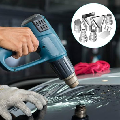 7 Piece Heat Gun Nozzle Kit 3540mm Stainless Steel Tips for 1500W 2000W Soldering Station Repair Shrink Wrap Electronics DIY Tool Accessory Set