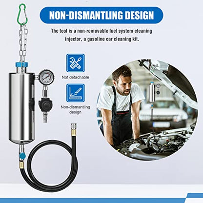 Fuel Injector Cleaner,C80 CFS Series Injector Cleaner, Automotive EFI-Fuel Injector Cleaner Machine,Non-Dismantling Fuel System Cleaner,Intake System Cleaning,TWC Converter Cleaning,1000ML 150PSI - style: C80 With Box