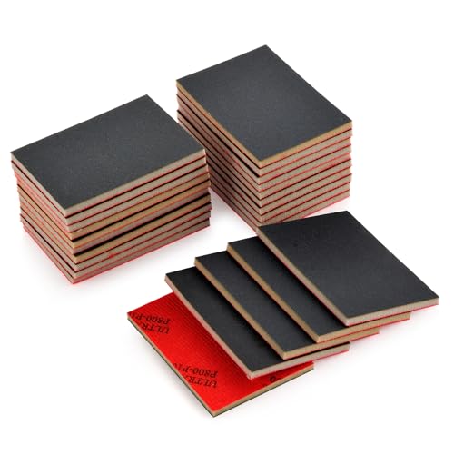 MAXMAN 20PCS Sanding Sponge Set,800-1000 Grit Soft Foam Hand Sander Block,3x4 Inch Wet Dry Sandpaper,Ultra Fine Sandpaper Sponge, Reusable Sanding Pads for Metal Wood Furniture Model Drywall Polishing - style: 800-1000 Grit