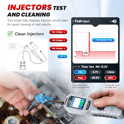 2026 BOSSCOMM P180 Automotive Probe Tester | 9-30V Power Probe, Wire Tracer, AC/DC Voltage/Diode/Resistance/Relay/Fuse Test, Battery/Fuel Injector Tester, 40FT Cable