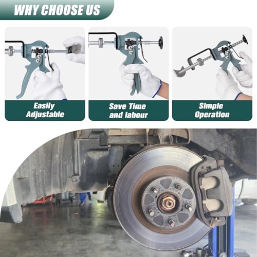 Dual Piston Brake Caliper Compressor, Heavy Duty Brake Caliper Tool, Premium Brake Pad Spreader Caliper Reset Tool for Most Cars, Light Trucks & Automotive Brake Systems