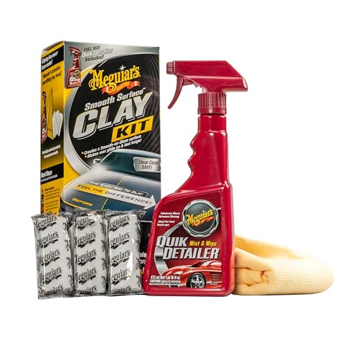 Meguiar's G191700 Smooth Surface Clay Kit, Safe and Easy Car Claying for Smooth as Glass Finish - size: 1 Count (Pack of 1), style: Clay Kit (180g)