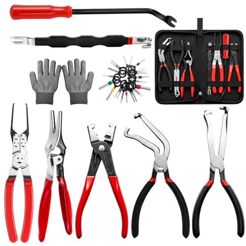 10-Piece Electrical Disconnect Pliers Kit for Cars | Carbon Steel, Non-slip, 60° & 90° Heads. Safely Releases Maf, Injectors, Relays, Hoses, Harnesses. Fits Cars/Trucks