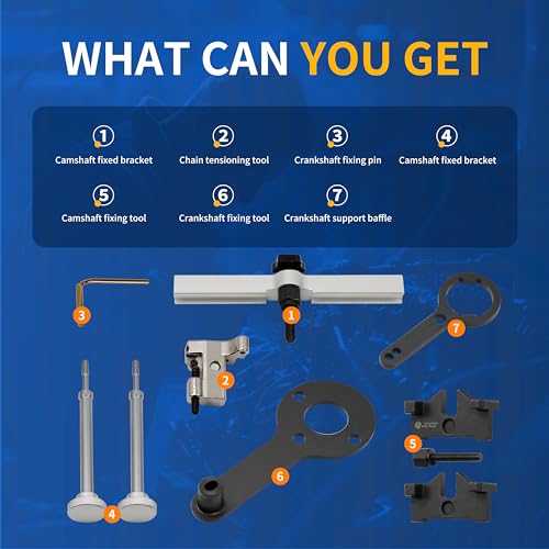 Kuntech Engine Timing Locking Tool Kit Compatible with BMW V8 N63 S63(No Valve Lift) N65 N74 X5 X6 Drive 750I 760I, Camshaft Cam Alignment Timing Tool