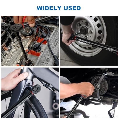 SUERCUP 3/8" Click Torque Wrench, 10-110 ft-lb, for Lug Nuts & Spark Plugs | ±3% Accuracy, 13.6-149.2Nm, Dual-Direction 72-Tooth Ratchet, Click Alert, for Engine, Suspension, Motorcycle & Car Repair - size: 3/8" 10-110Ft.Lb/13.6-149.2N.m