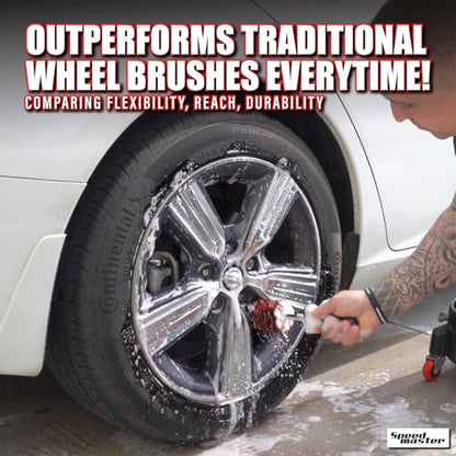 SONAX Wheel Cleaner Brush Combo | Complete Car Wheel Cleaning Kit | Brake Dust Remover, Microfiber Towel | Professional-Grade, Easy to Use | SON-232200-AZBN