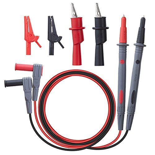 WGGE WG-011 Soft Silicone Test Lead and Safety Alligator Clips,Multimeter Test Leads Kit CAT III 1000V & CAT IV 600V with Threaded Alligator Clip, for Fluke/AstroAI/KAIWEETS/INNOVA Multimeter