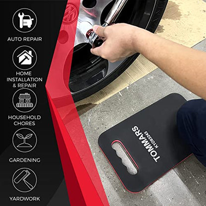 TOMMARS 0.9 Inch Thick Mechanic Kneeling Pad, 15.55 x 9.25 Inches | High-Density PE Foam Knee Cushion with Double-Sided Nonslip Surface and Carry Handle for Gardening, Yard Work and Repairs - size: 9.25in Length-Unfodable
