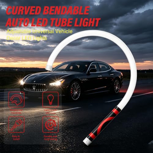 Bendable LED Flashlight Stick- 30", Bendable Flashlight | 360° Flexible Neck,1200 Lumens,Rechargeable,Waterproof for Camping,Emergency,Car Repairing,Engine Bay,Under Hood,Tight Spaces