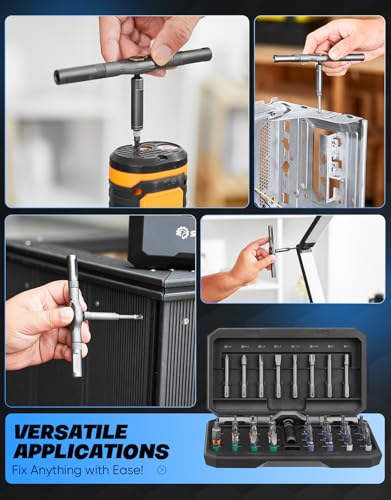 Sakerplus 42 in 1 Magnetic Screwdriver Set, Ratcheting Screwdriver Kit,Detachable Multi-Functional Handle & 40pcs in Storage Case for Electronics, Furniture, DIY& Holiday Gifts(Grey) - color: Grey