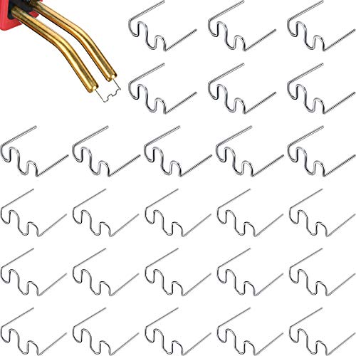 Hotop 1000 Pieces Plastic Hot Staples Welding Rods Repair Machine Welding Wire for Repair Car Bumpers Dashboards Lamp Holders Plastics Rings Daily Plastics Supplies 0.8 0.6 mm (Wave Shape)