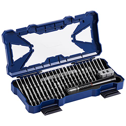 Precision Screwdriver Set,Premium Ergonomic Screwdriver with 55 High Strength Magnetic Screw Driver Bits for Computer Watches Jewelers and other Small Electronics Repair.