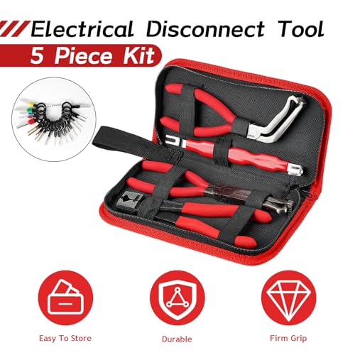Electrical Disconnect Pliers,Hose Clamp Pliers,Electrical Connector Removal Tool,Terminal Removal Tool Kit,Vantora 5Pcs Automotive Tools for Car Wiring and Fuel Line
