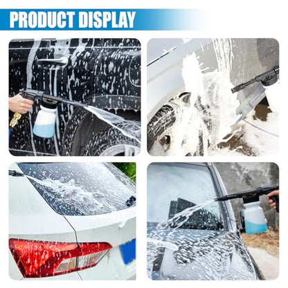 ZIMISI Car Wash Foam Gun, Foam Cannon for Hose, Professional Car Foam Sprayer with 6 Levels Foam Concentration, Spray Gun Cleaner, Connects to Any Garden Hose (Black) - color: Black